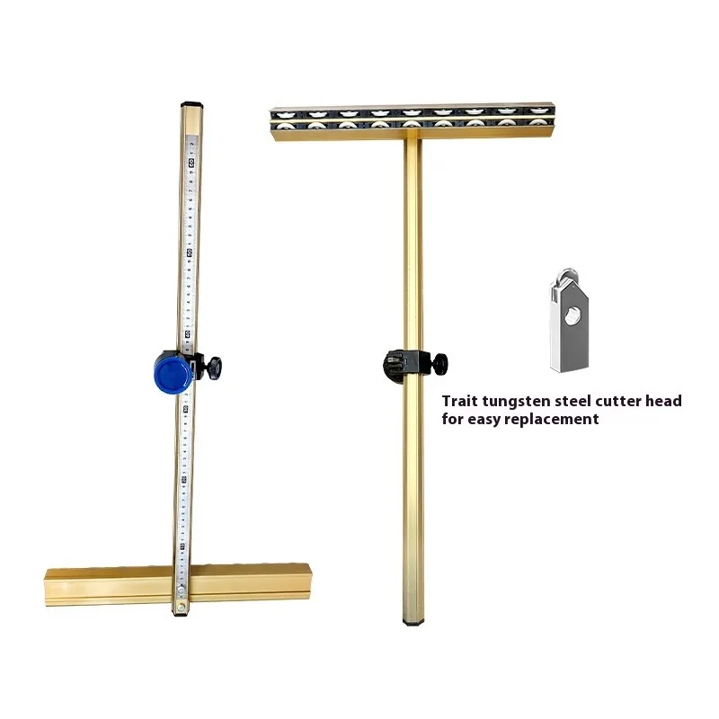 High Precision T-shaped Floor Tile Glass Cutting Machine Hexagonal Double Row Wheel Steel Ruler Hand Push Tile Glass Rock