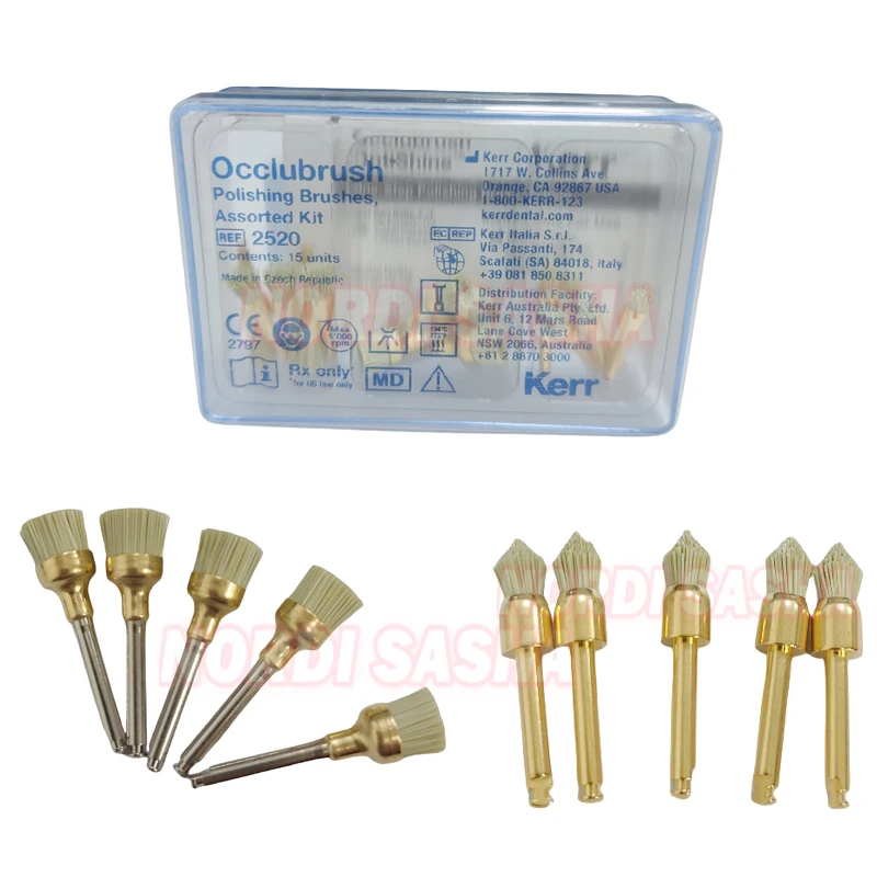

Dental Kerr Occlubbrush Resin Polishing Brush Gold Polishing Brush Set Regular/ Small/ Point Cup Dentist Use Polishing Cup Point
