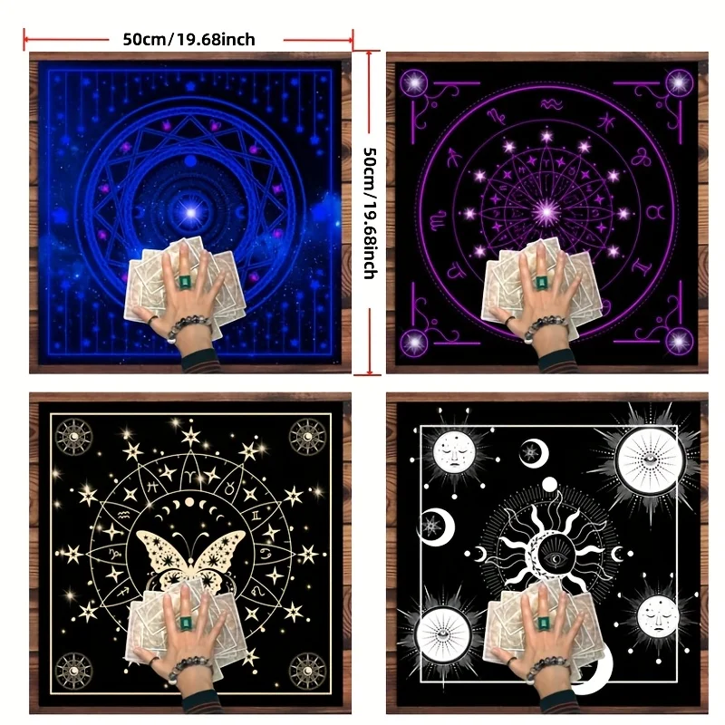 

Tarot Card Cloth Tarot Reading Cloth Moonlight Flower Altar Card Mat Witchcraft Astrology Tablecloth Pad Divination Supplies