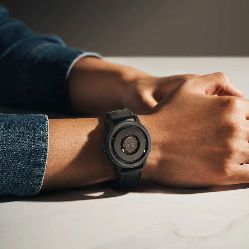 Relojes GORMAN para hombre, reloj de cuarzo de acero inoxidable, puntero de desplazamiento creativo, reloj de pulsera de fuerza magnética, reloj Masculino - Image 4