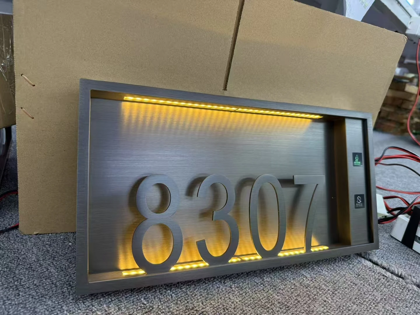 OEM Modern Metal Hotel Room Number Ada Sign Stainless Steel Outdoor Indoor Sign House Number Water Resistant Laser Cut