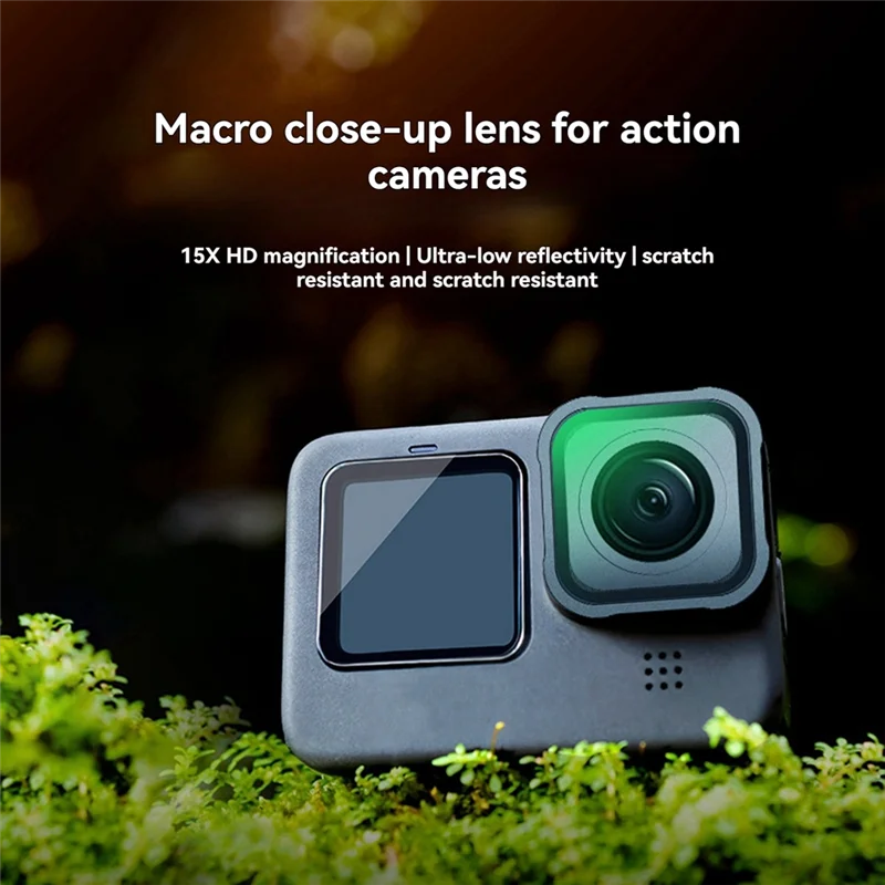 15X Macro Lens For Gopro Hero Sports Camera Close-Up Filter Anti-Reflective Multi-Layer Coating HD Optical Glass-New