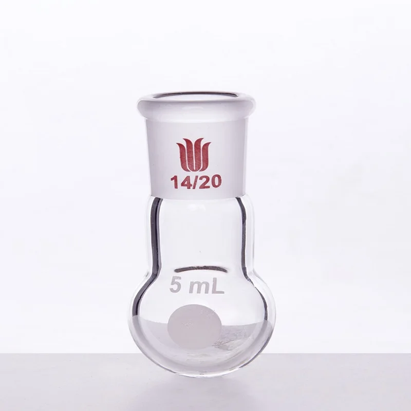 SYNTHWARE Single neck round bottom ball bottle, Joint 14/20, Capacity 5mL-500mL, Borosilicate Glass Flask, F301