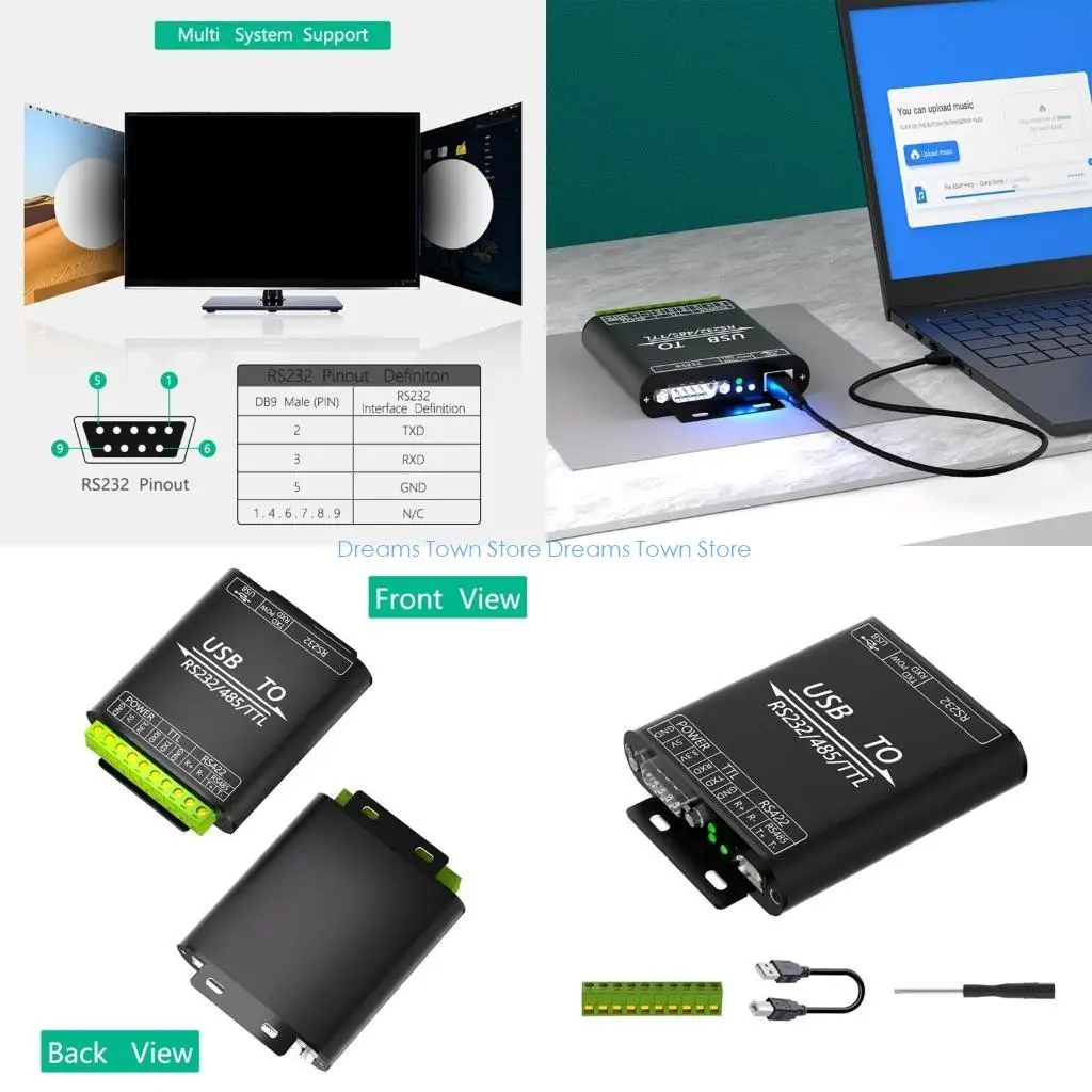 HX6A USB to RS232 422 232 Adapter for Computer Connection Board Safe Industrial Isolation Converter for Industrial