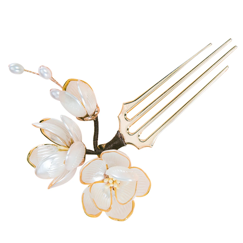 

Vintage Comb For Updo Traditional Chinese Hair Stick Lotus Design Bridal Hair Accessories Hanfu Hairpins Women'S Styling