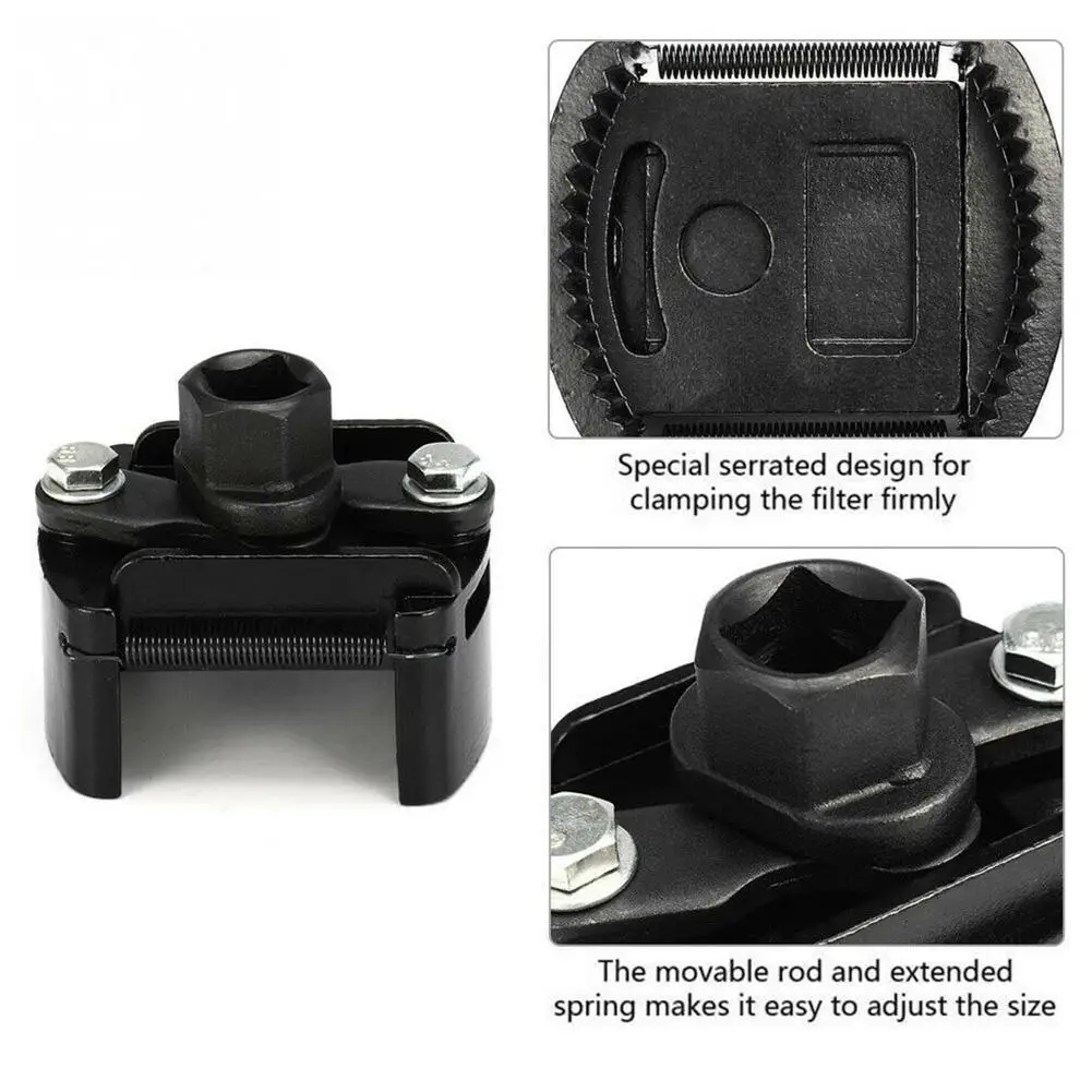 Universal Adjustable New Two-Jaws Oil Filter Wrench Filter 60-80mm Filter Wrenches Remover Steel Fuel Cast Two-Claw