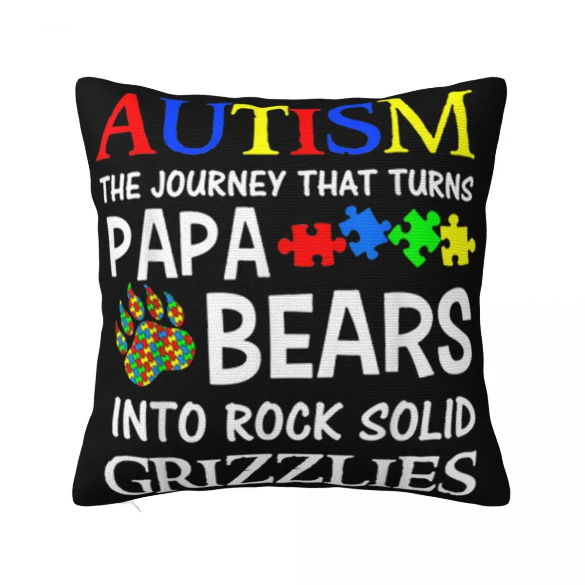 Autism Dad Papa Bear Autism Awareness Puzzle Gifts Harajuku Brand New Customiz Top New Brand Pillow Case