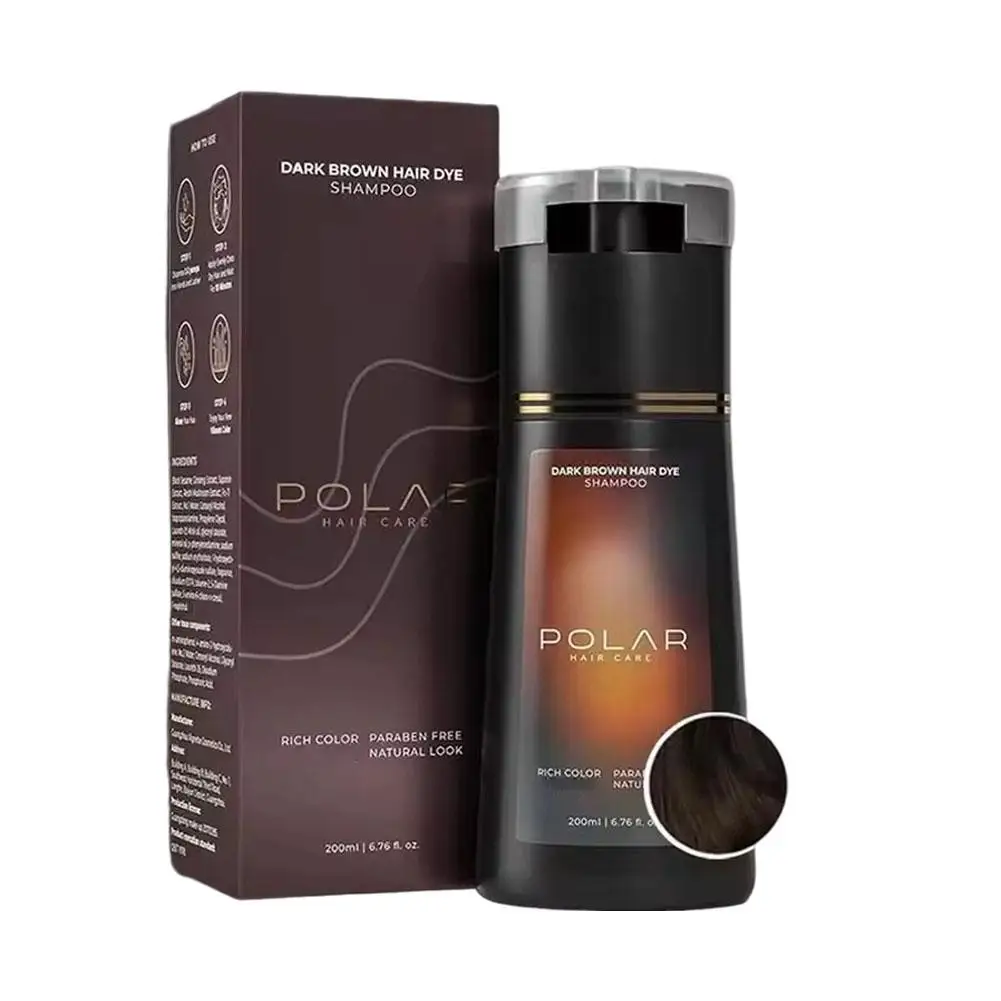 Neues 3-in-1 Instant Naturhaarfarben-Shampoo 200ml Grauhaarabdeckung Pflege Langanhaltend Semi-Permanent für Frauen und Männer – Detail 1