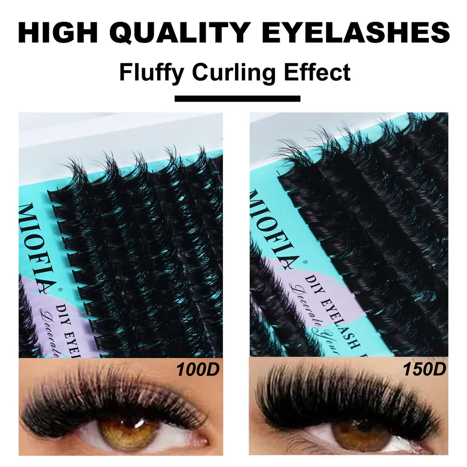 MIOFIA 5D clusters voluminosos y gruesos 30D-150D 10-18mm, largos mixtos, naturales, DIY, reutilizables 3