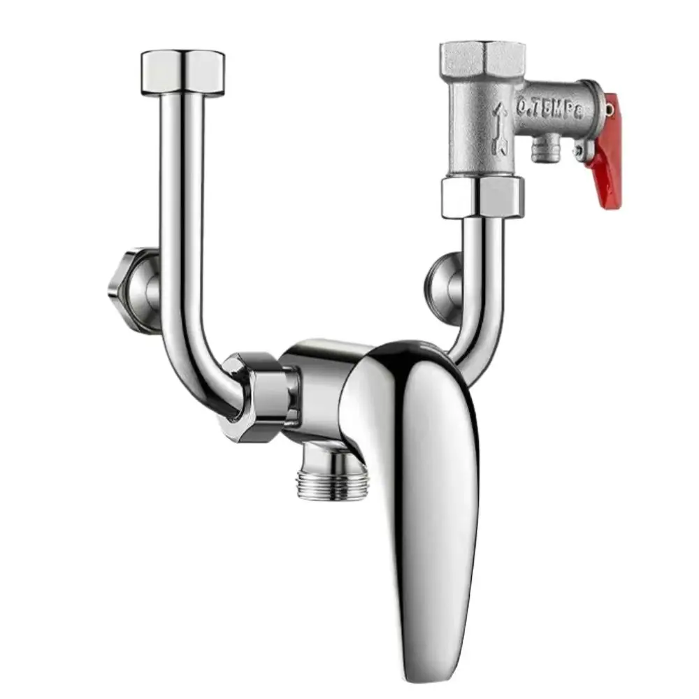 

Universal Copper Electric Water Heater U-bend Open Installation Mixing Valve Inlet Pipe Silver U-valve Switch Shower