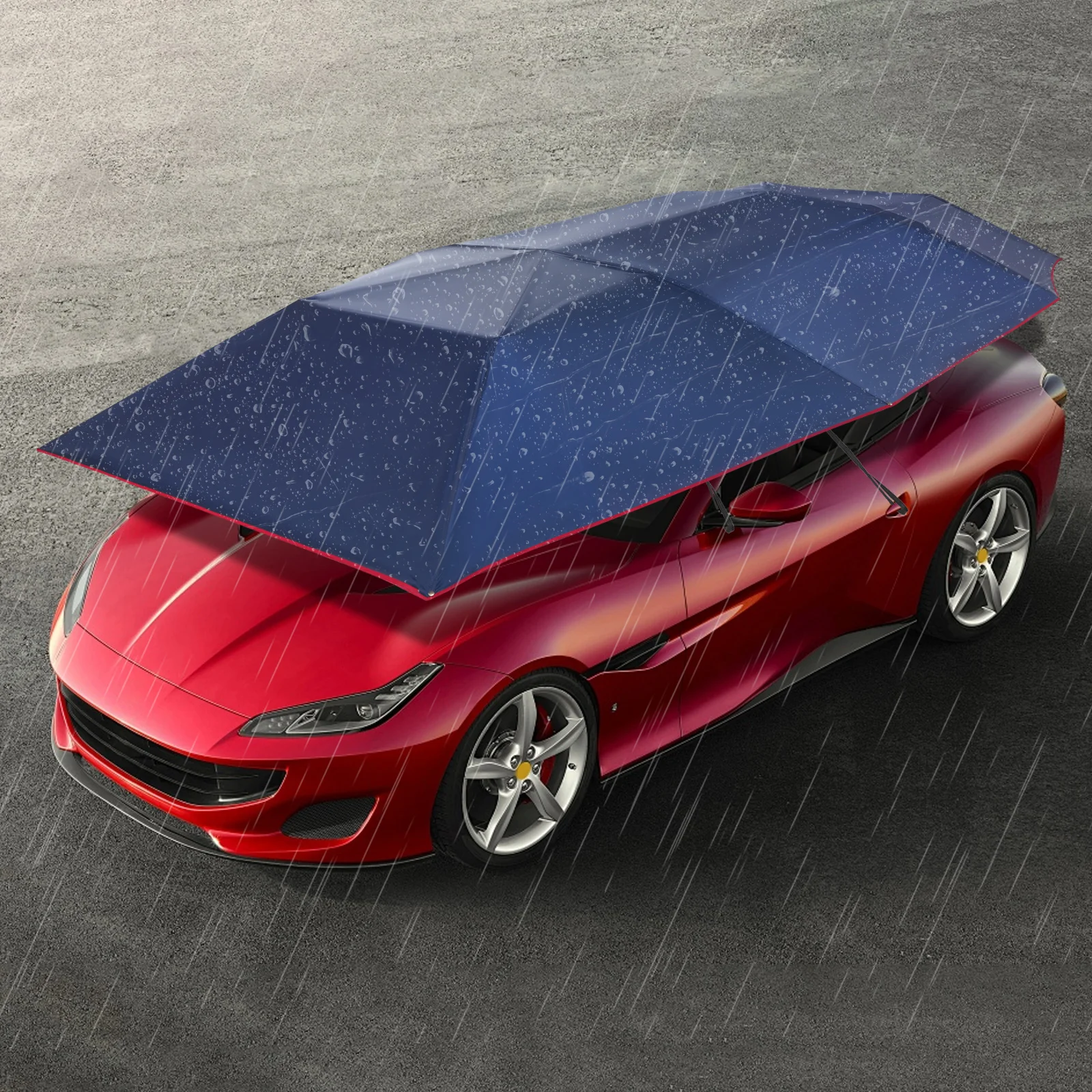 4.2m Semi-Automatic Car Tent, Waterproof Foldable Portable Car Canopy Cover, Outdoor Automobile Protection Umbrella for Daily Parking, Road Trips, Outdoor Camping