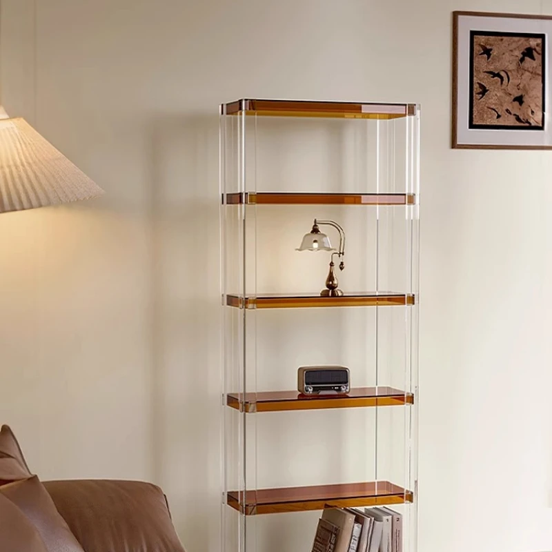 

Bookshelf Acrylic shelf Display cabinet Living room integrated against the wall Bedroom storage Corner bookcase Floor shelf