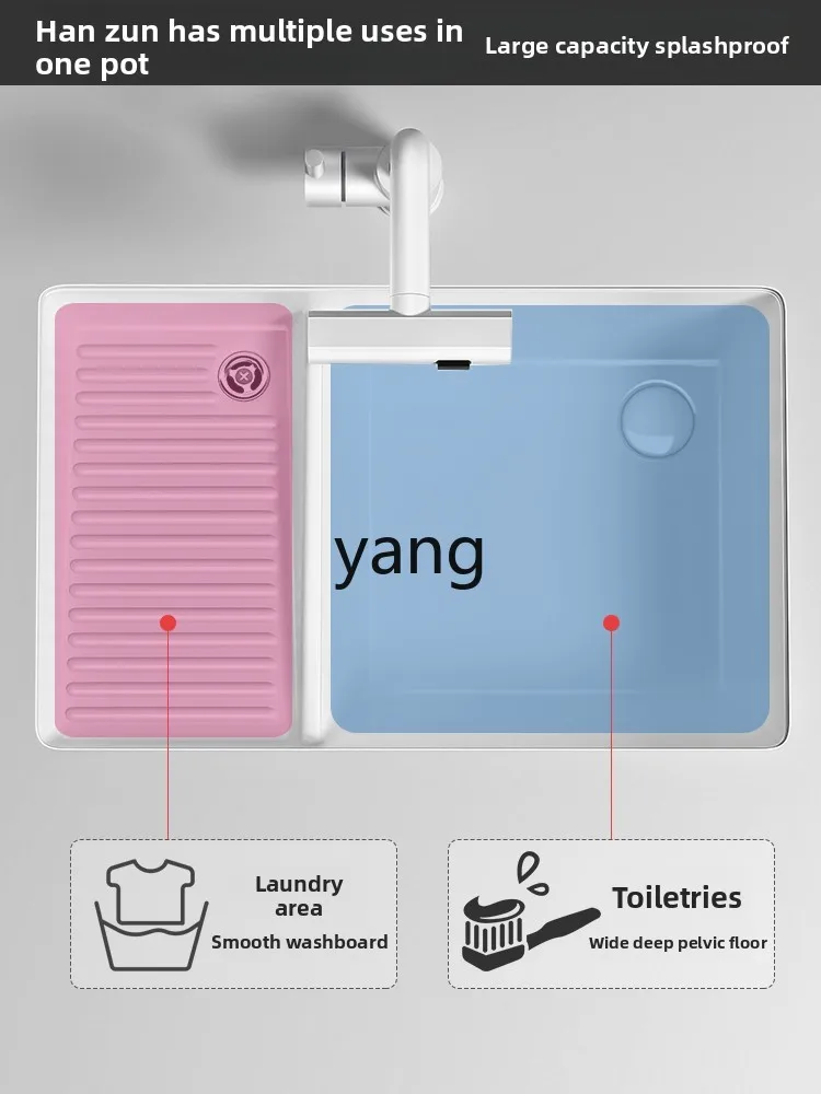 حوض غسيل كونترتوب من السيراميك TGF حوض غسيل عميق ذو سعة كبيرة مع حوض غسيل الوجه الخلفي للجانب الخلفي