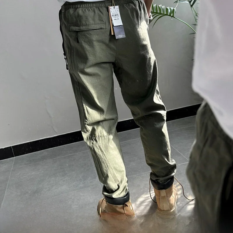 

Cotton Linen Blend Elastic Waist Casual Pants Men's Spring Summer Loose Fit Straight Leg Sweatpants Youthful Vitali Sle