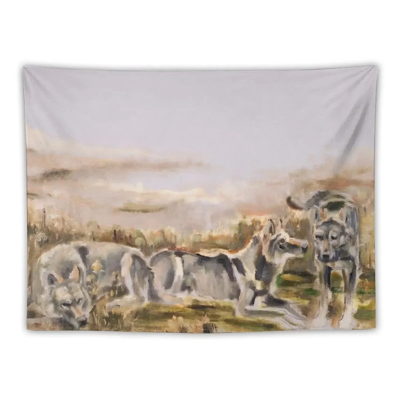 

Totem wolf (Sunset) Tapestry Decoration Room Things To Decorate The Room Tapestry