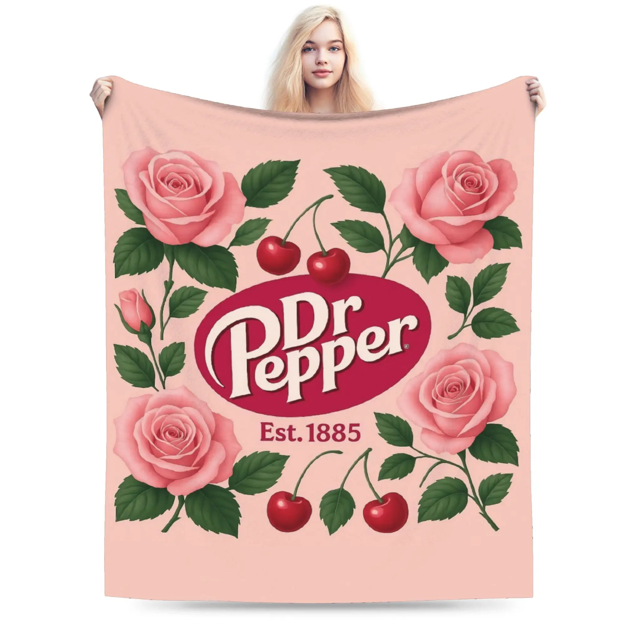 Custom 3D Printed Unique Peppers Blankets Breathable Soft Flannel Sprint Dr. Soda Est Throw Blanket for Couch Outdoor Bedding