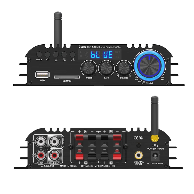 LEPY LP-269 PRO 4.1 Channel Amplifier Bluetooth 5.0 Home Theater Amplificador Coaxial In USB SD FM Function Subwoofer Output Amp