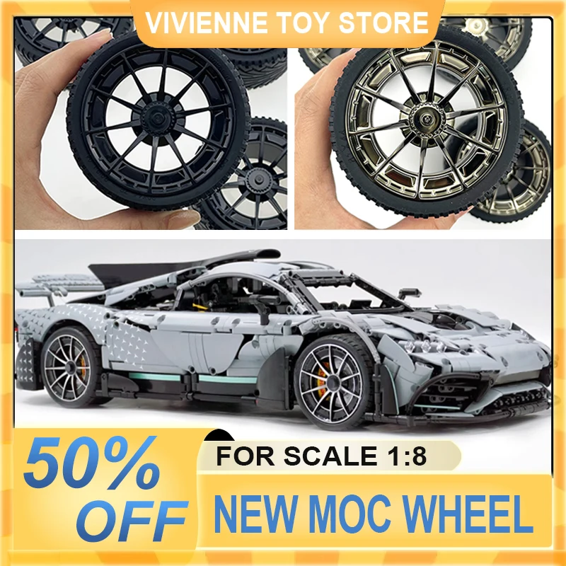 

Металлические колесные диски CADA, совместимые с LEGO MOC 1:8, для моделей автомобилей 42083, 42115, 42056, аксессуары для конструкторов, блоки, игрушки