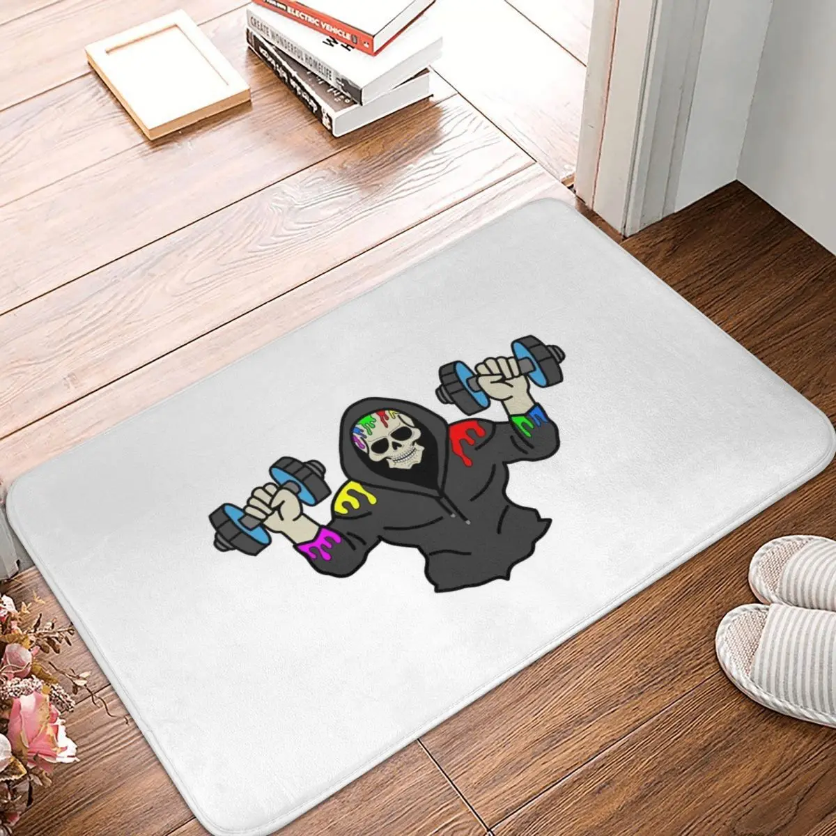 Skeleton In The Gym Doormat Non-slip Super Absorbent Bathroom Floor Mats Home Entrance Rugs Kitchen Living Room Carpet Footpad