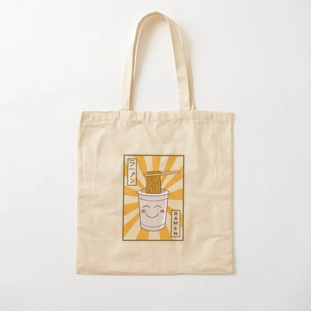 

Kawaii Japanses Ramen Noodles cup Tote Bag ecological bags Big bag Reusable bags canvas shopping bag Canvas Tote
