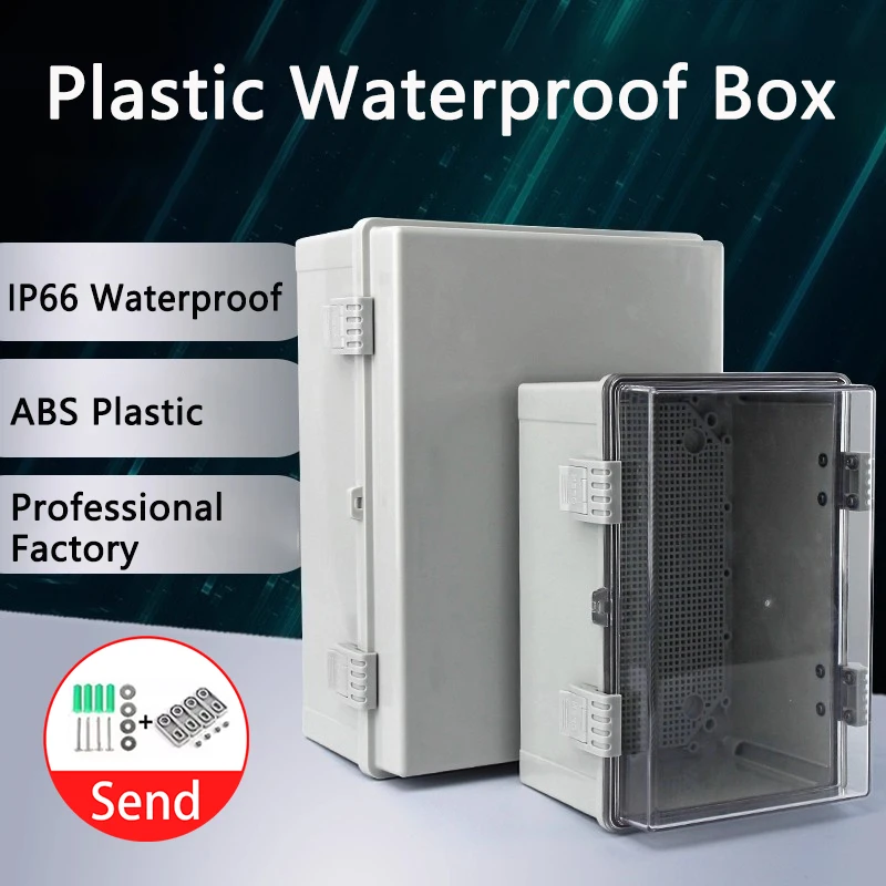 IP66 Electrical Plastic Enclosure ABS Power Junction Box Outdoor Waterproof Distribution Box for Electric Instrument Project