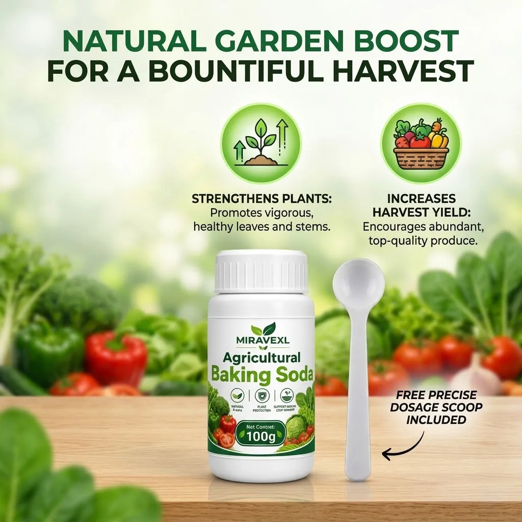 Agricultural Baking Soda 100g – Plant Care Powder, Mix with Water, Natural Garden Use for Potted Plants, Scoop Included