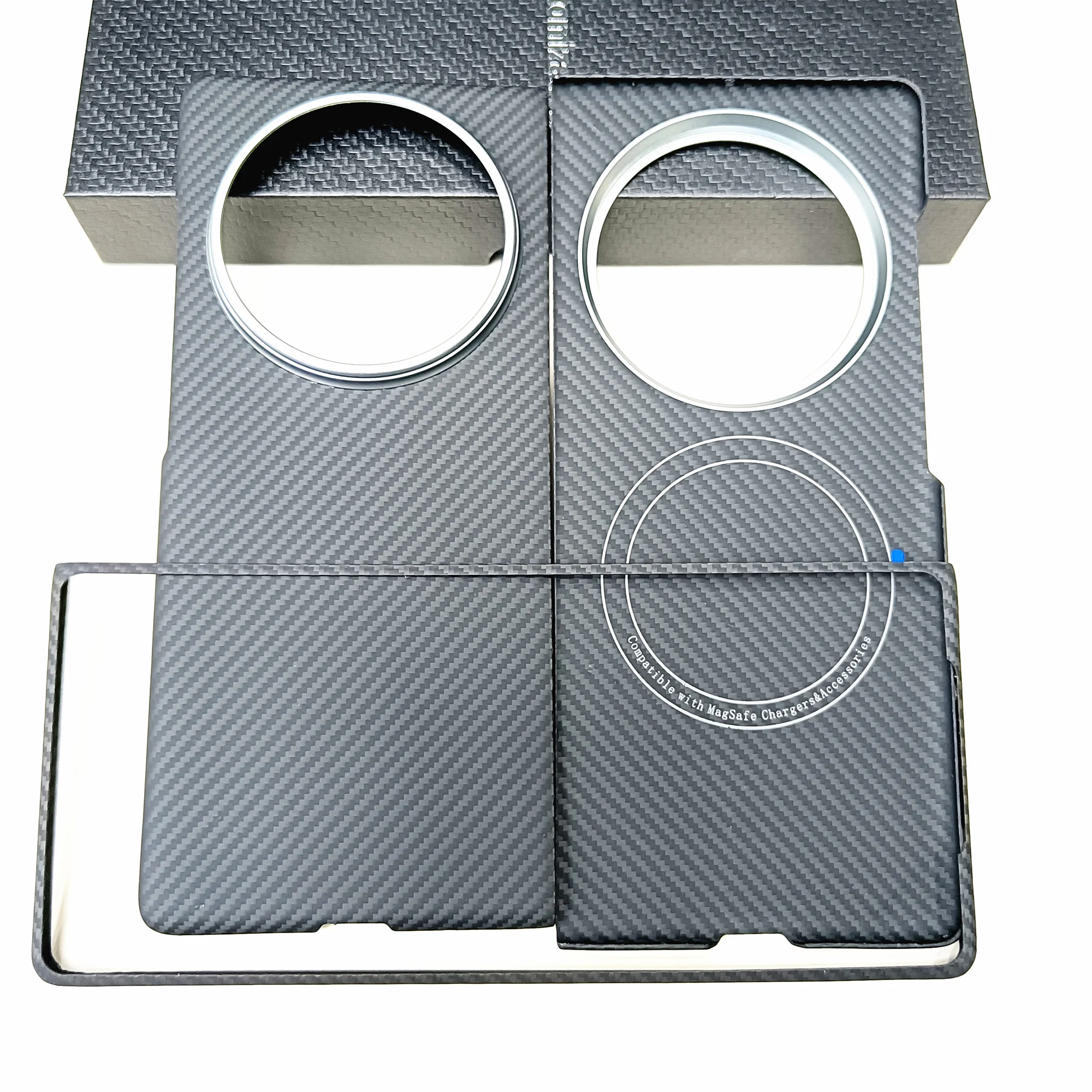 

Kit Genuine Real Aramid Carbon Fiber Magsafe Case For VIVO X Fold 5 Fold5 XFold5 Thin Matte Light Slim Hard Armor Back Cover