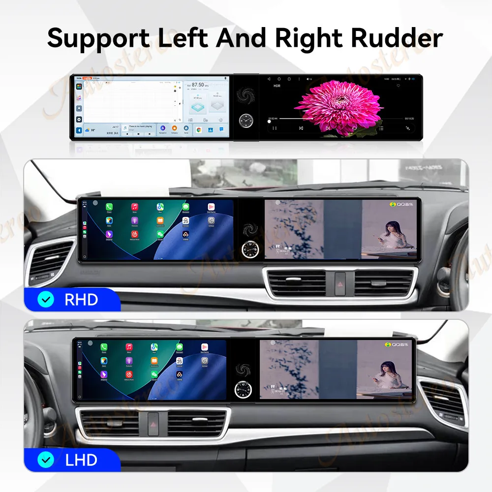 شاشة مزدوجة 12.3 بوصة كوالكوم سيارة نظام تحديد المواقع أندرويد 14 الملاحة لمازدا أكسيلا 2014-2019 رئيس وحدة مشغل وسائط متعددة راديو السيارة Aut #4