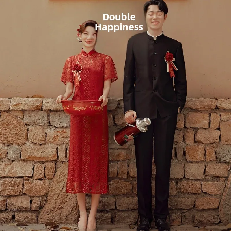 New Fashionable Couple Photography Clothing Studio Theme Retro Wedding Artistic Photographs Trendy Attire for Young Adults