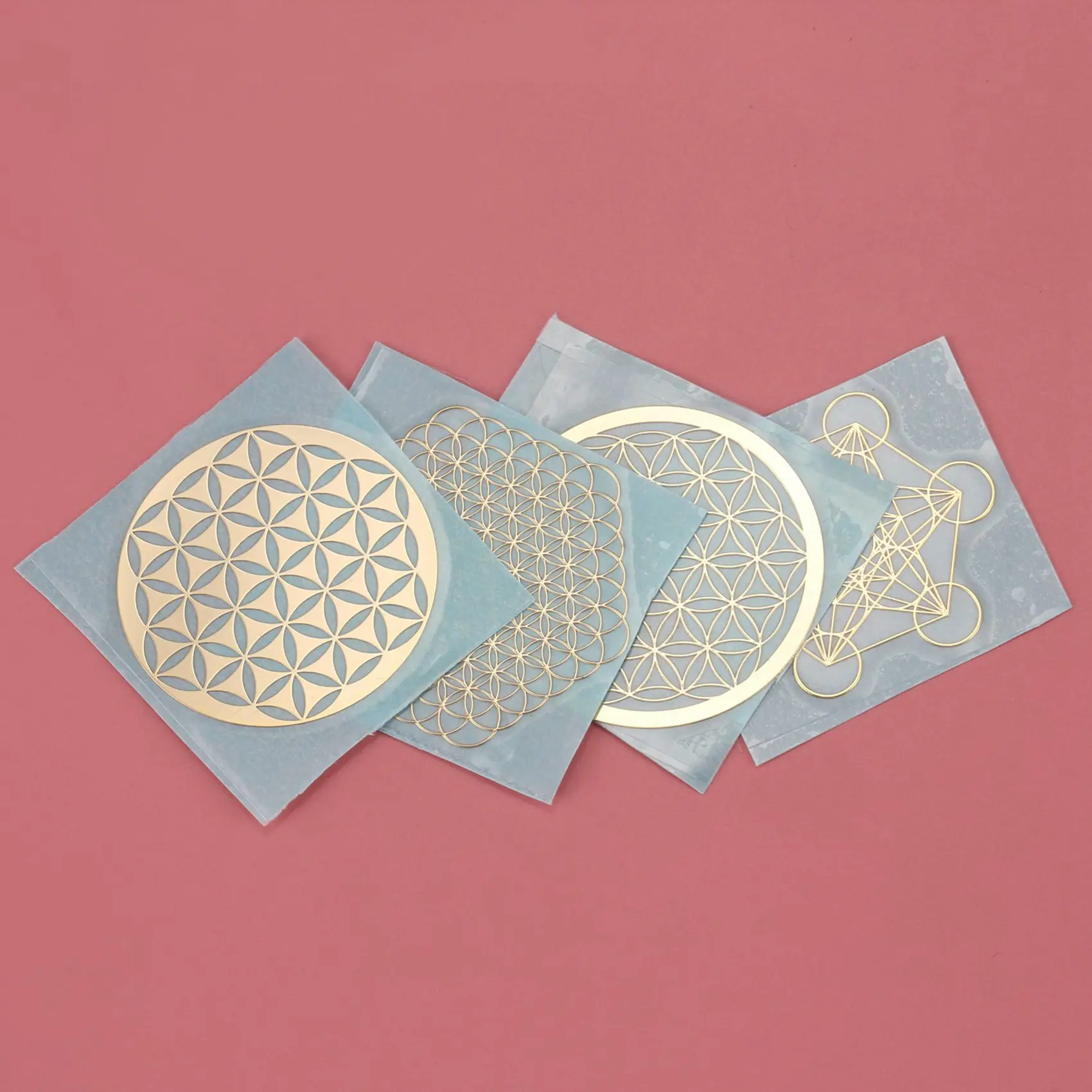 THIVN-32Pcs/Set New Metal Energy Decor Sticker Flower Of Life