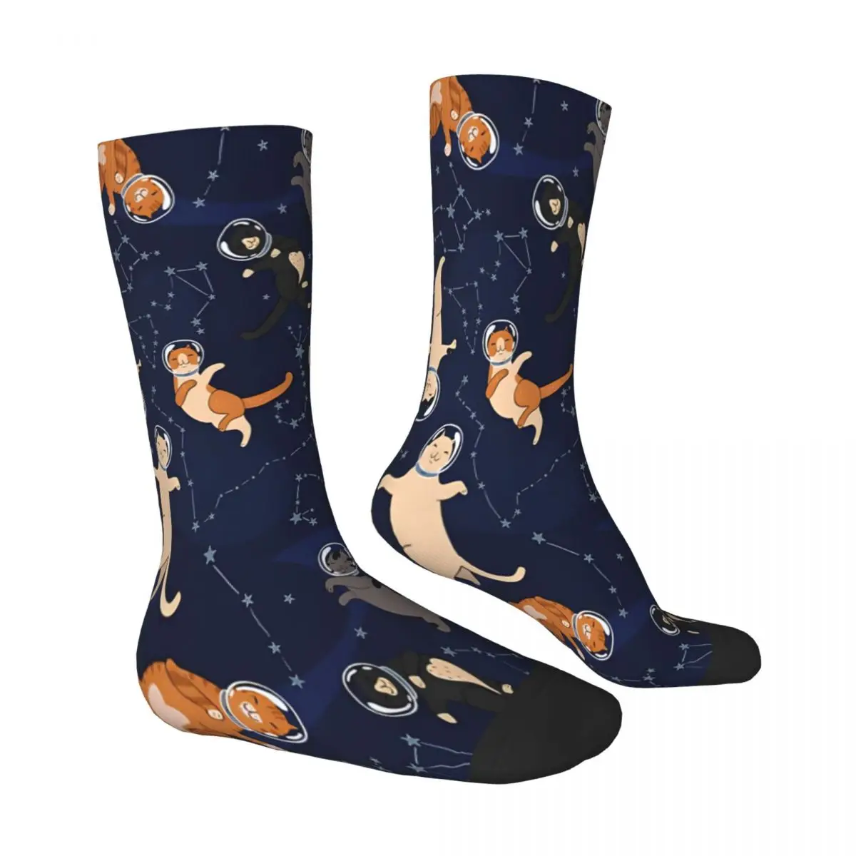 Space Meows Cats Socks Male Mens Women Winter Stockings Printed