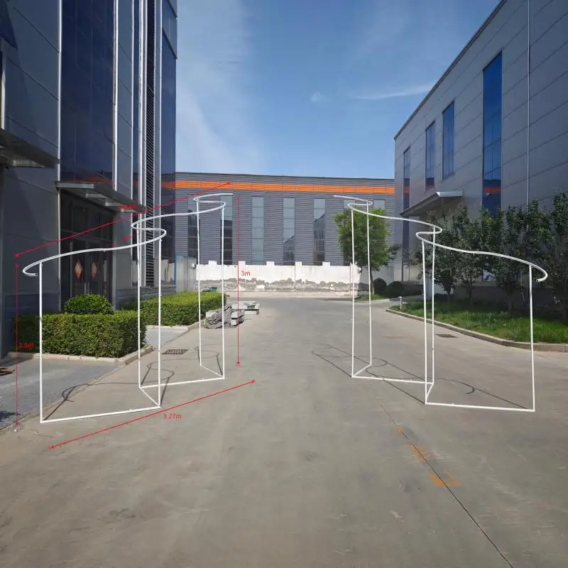 Luxury Wave Shape Iron Arch 327x300 CM for Outdoor Party Event Decoration Wedding Backdrop Stand Event Props - view 5