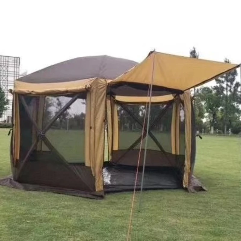 

Hexagonal tent, large canopy automatic tent, windproof and rainproof