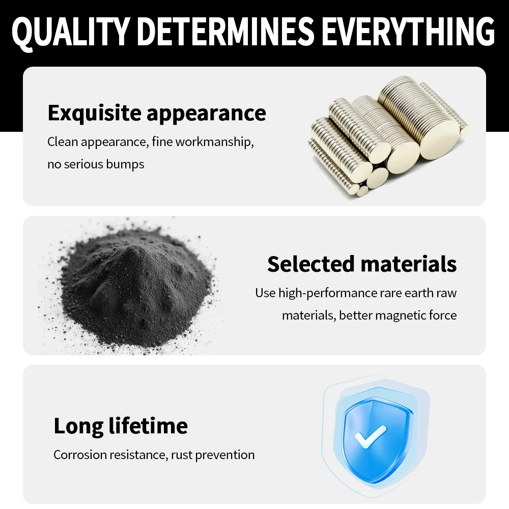 Round Super Strong Magnet Powerful Neodymium Magnets N35 NdfeB Permanent Magnetic imanes Refrigerator Magnet 8x1 10x1 12x1 15x1 - Detail 1