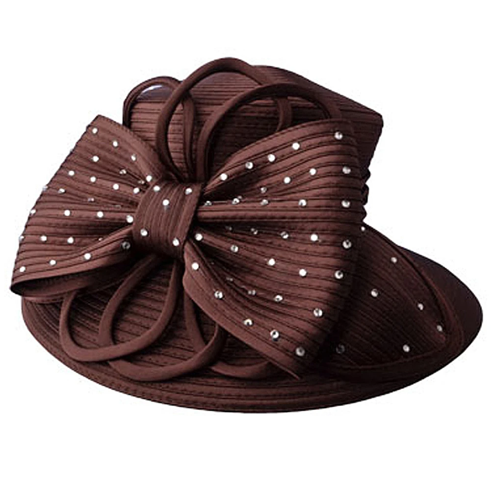 Hot Selling Satin Ladies Formal Hat with Bowknot Kentucky Derby Hat Wedding Hat S10-2123