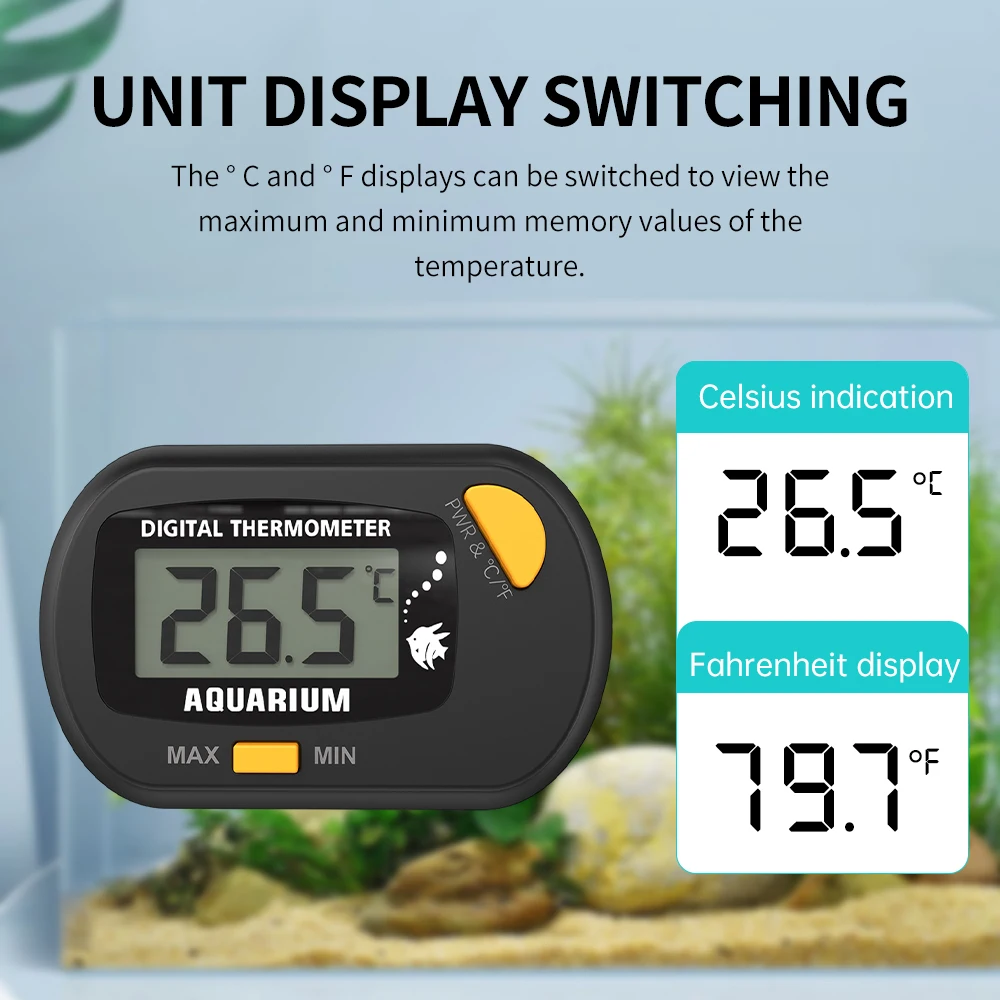 -10℃ ~ 60℃ Digital Aquarium Fish Tank Thermometer With Suction Cup Temperature Sensor Meter Tester Thermometer Measurement