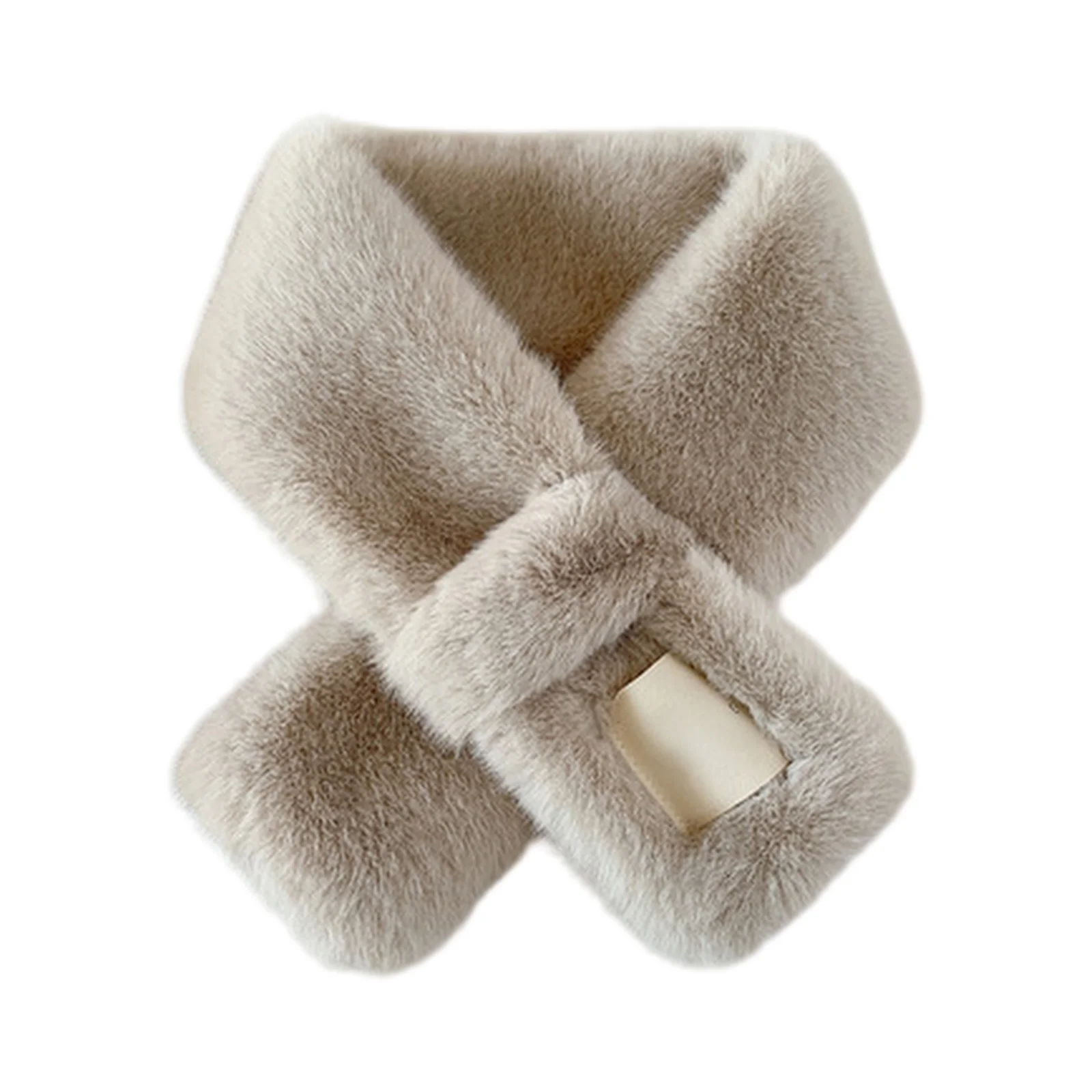 وشاح بياقة مزيفة سميكة ودافئة عصرية للسيدات جديدة لعام 2025 وشاح دافئ للغاية وشاح شتوي متقاطع سميك للدفء #5