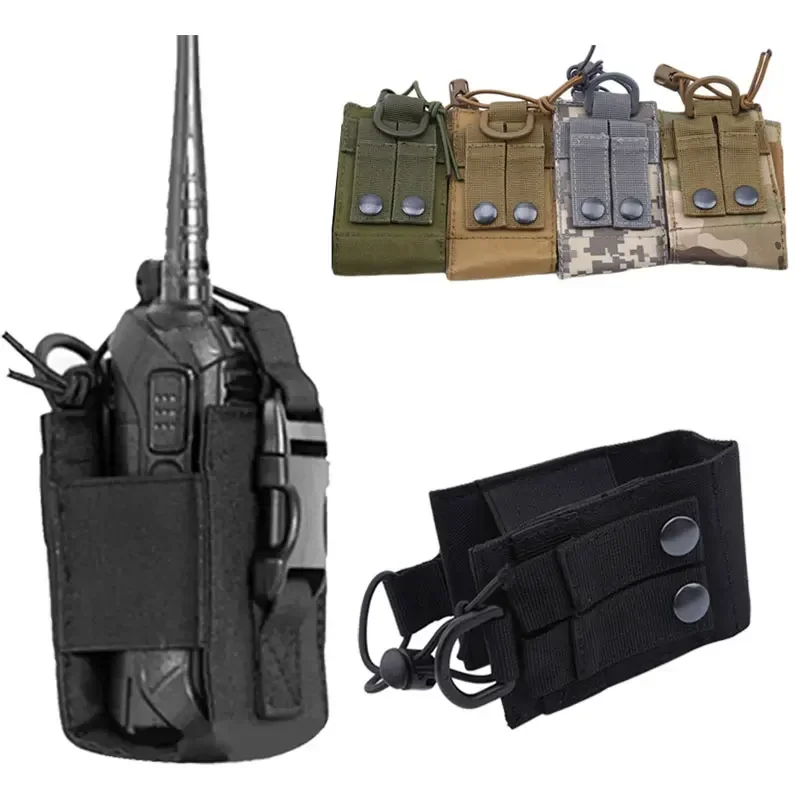 Tactical Molle Radio Walkie Talkie Pouch Waist Bag Holder Pocket Portable Interphone Holster Carry Bag for Hunting Camping