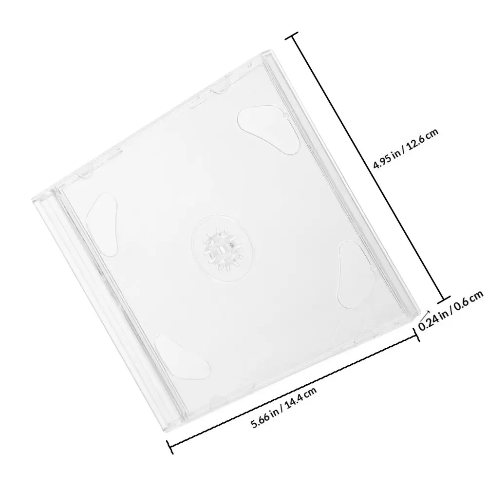 10Pcs Clear Cd Storage Box Polystyrene Disc Organizer Lightweight Portable for Music Game Pc Dvd Discs Home Car Travel