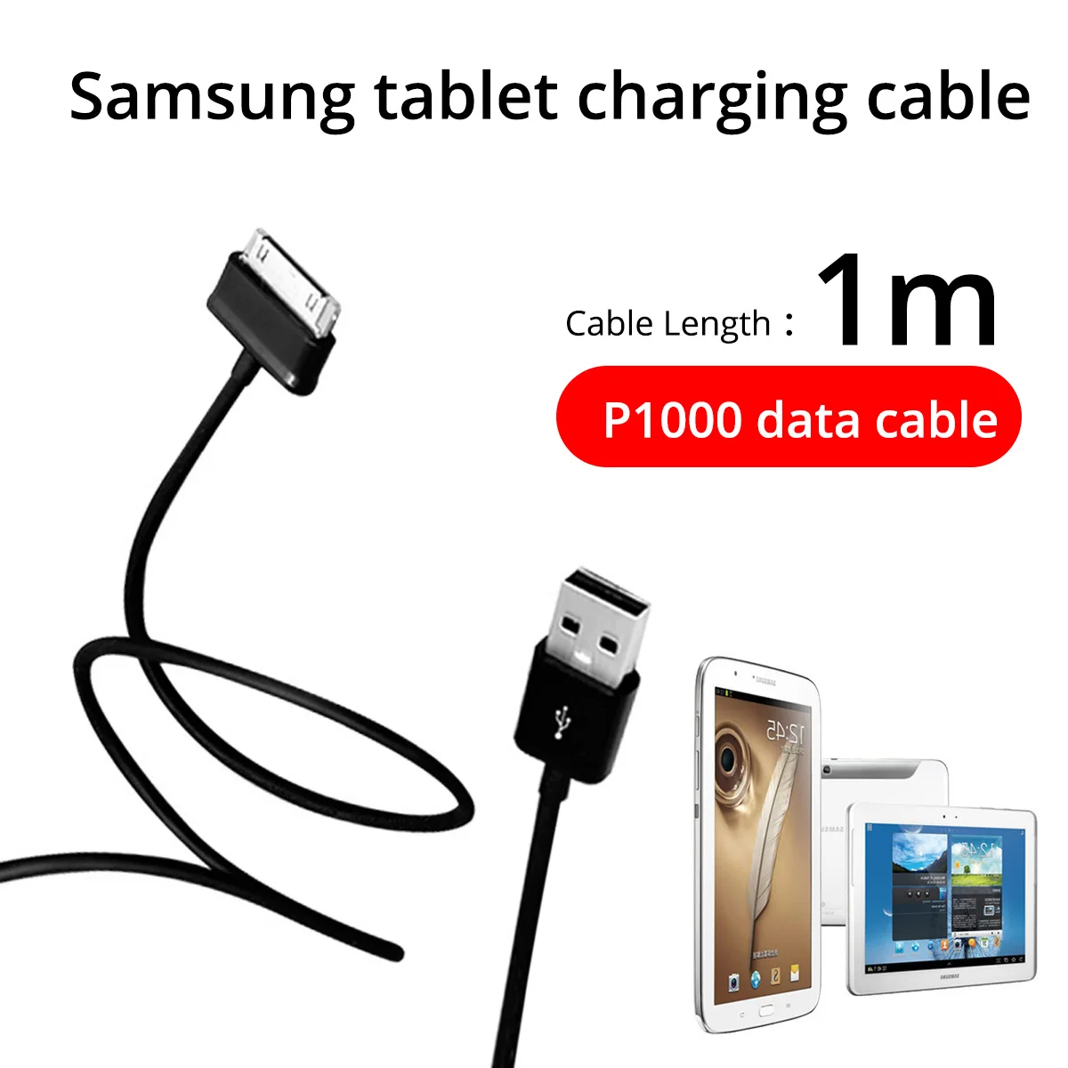 Kabel USB do ładowania do Samsung Galaxy Tab2 GT-P3113TS Tablet P3110 P3100 P5100 P5110 P6200 P7500 N8000 P6800 P1000 synchronizacji danych