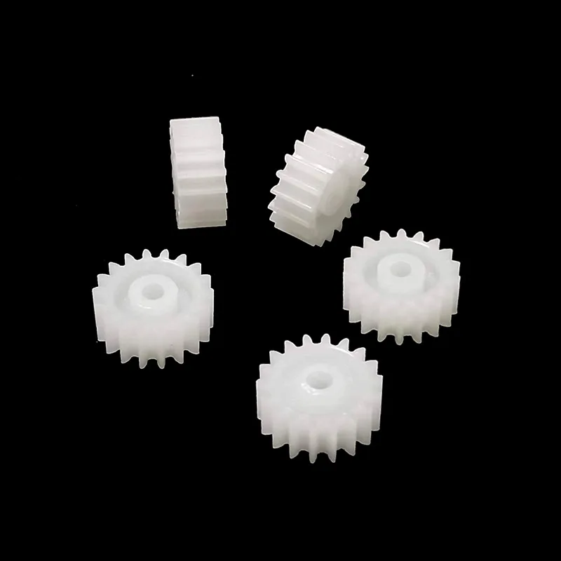 182A 100pcs 0.5 module, 18 teeth, interference fit with 2mm hole, POM plastic spur gear, transmission component for toy gearbox