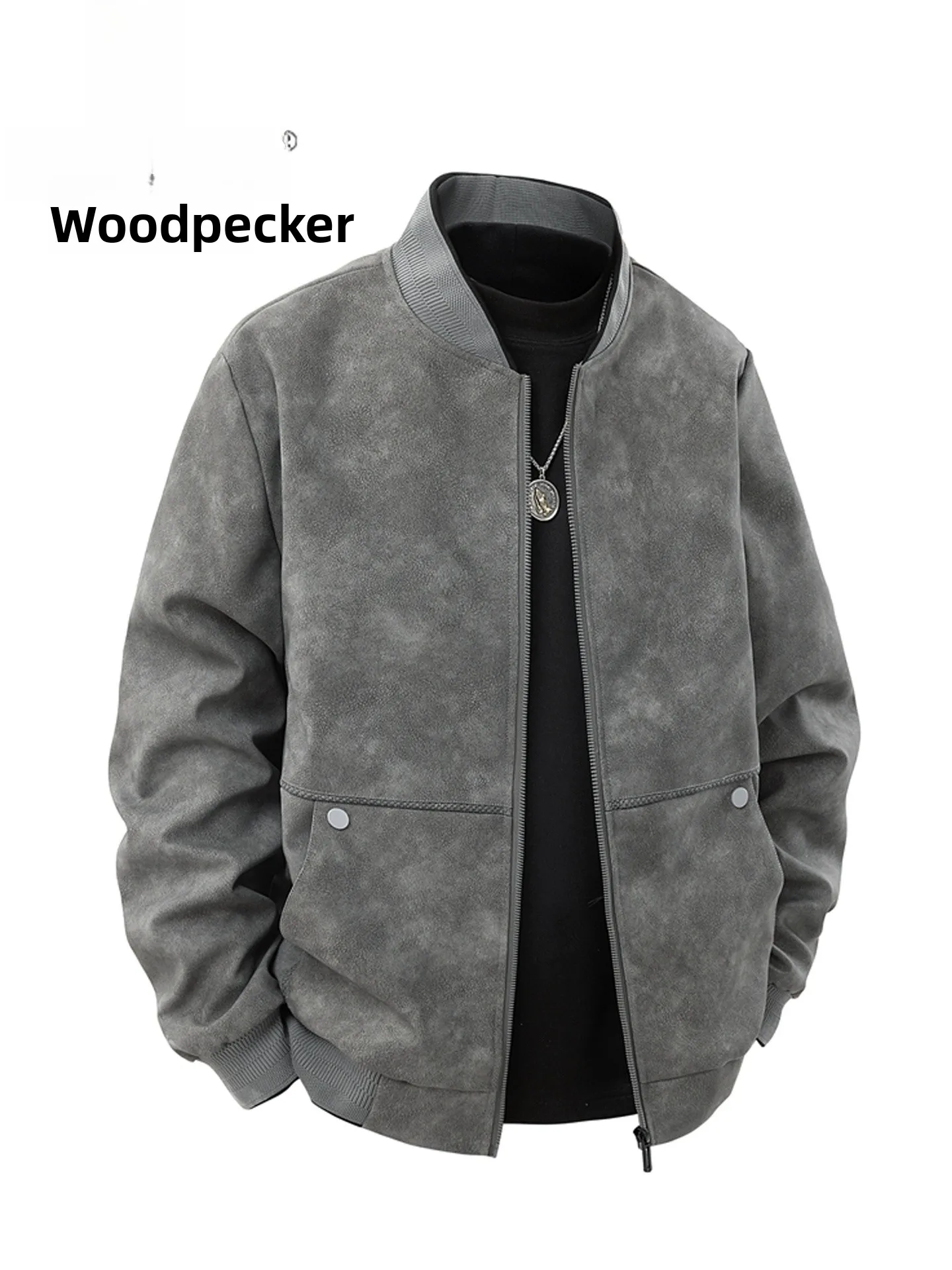 

TUCANO Men's Leather Jaet Casual Busin Sle Autumn Winter New Faion Mid-Young Adult Clothing Windproof Polyester/Nylo...