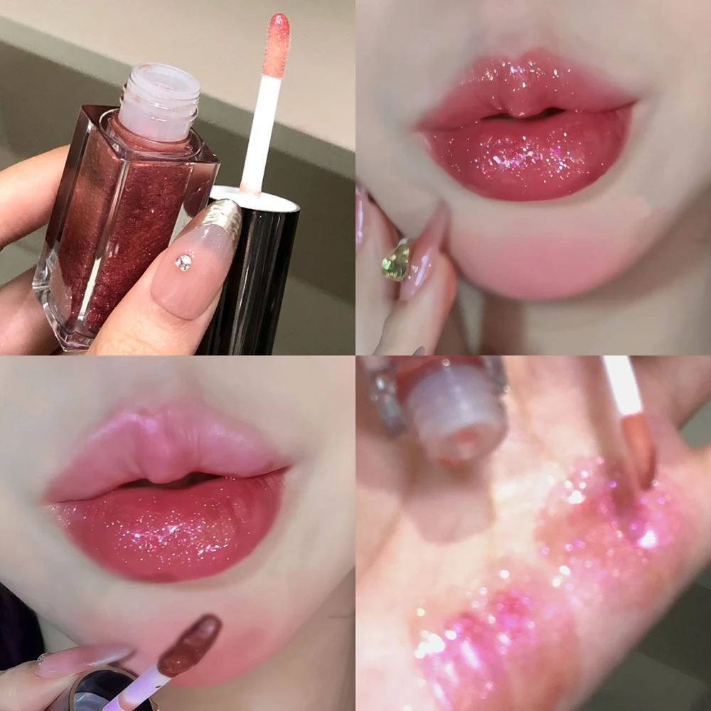 Starlight Lip Gloss Pearlescent Fine Shimmer Long-lasting Moisturizing Non-fading Non-sticky Clear Watery Lip Glaze Cosmetics