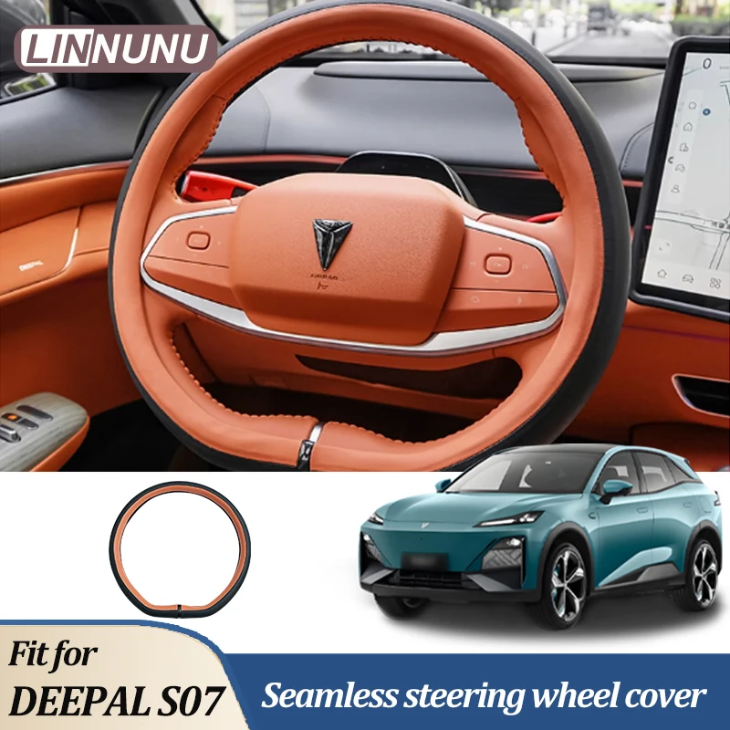 

Linnunu Fit for Deepal S07 L07 Sl03 Car Steering Wheel Cover Leather Material Car Handlebar Cover Car Interior Supplies Direct Set Original Car Same Color All Year Round Steering Wheel Protective Cover Anti-Slip D-Shaped Steering Wheel Cover