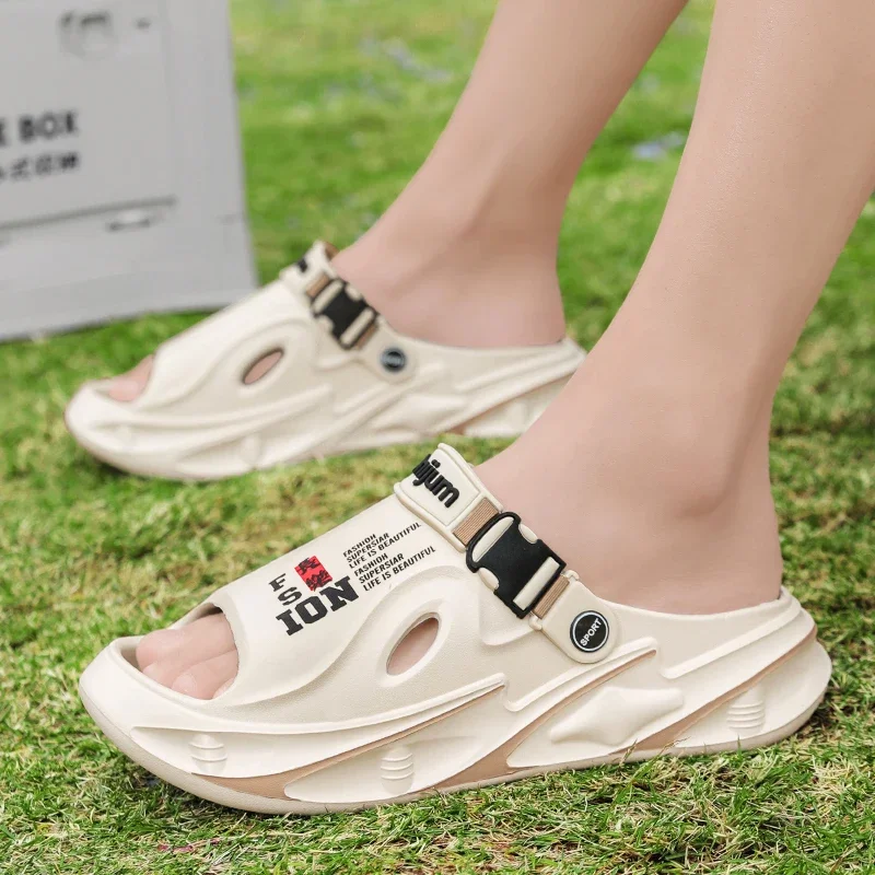 Mens EVA  Slide Sandals Lightweight Cushion Comfort Adjustable Buckle Casual Shower Outdoor Beach Slippers