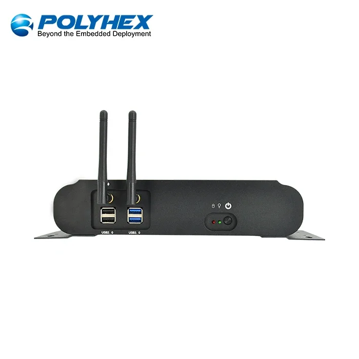 Polyhex x86 4500u 8th i7 التبريد السلبي التلقائي كمبيوتر مكتبي نوع C USB RJ45 Win10 صندوق صناعي كمبيوتر صغير