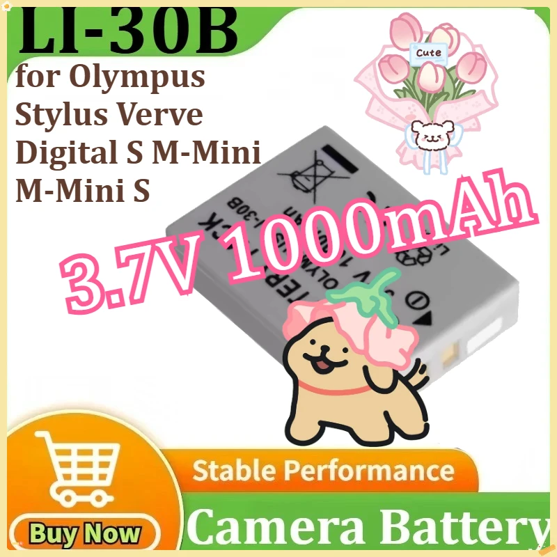 

LI-30B Li-30C Camera Battery Rechargeable Battery for Olympus Stylus Verve Digital S Μ-Mini Μ-Mini S Digital Camera 3.7V 1000mAh