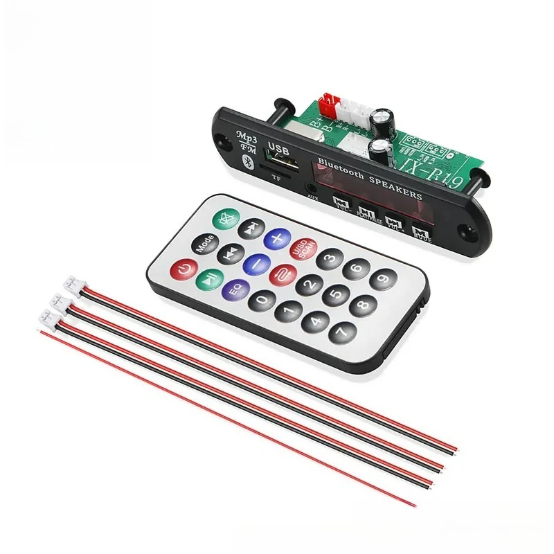 AOZILIN For 12V Bluetooth 5.0 MP3 Decoder Board 2X25W Power Amplifier Module Color Screen Display Lossless Audio Recording Call