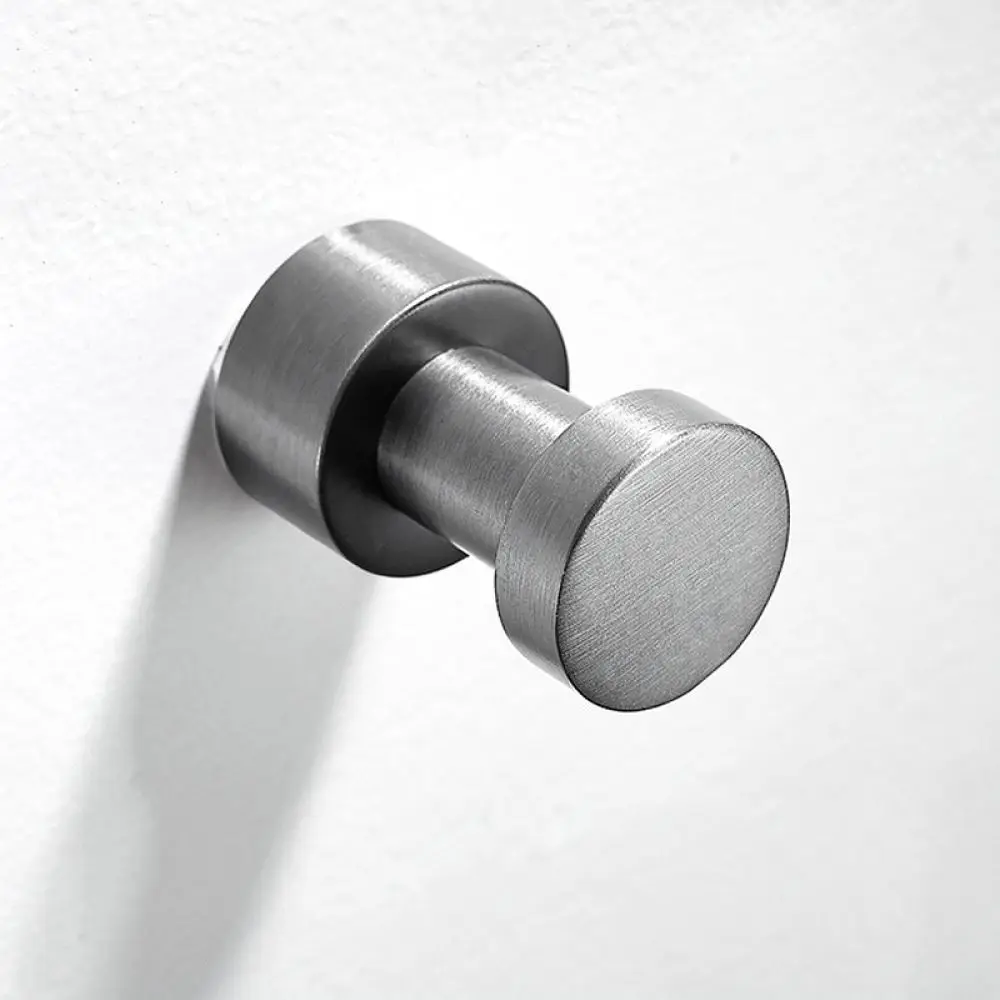 Luxury Brushed Gold Solid Brass Coat Hook Wall Mounted Bathroom Accessory Heavy Duty Adhesive Towel Hanger Storage Rack