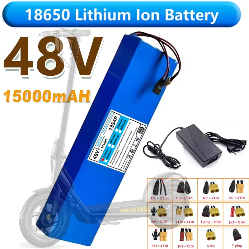 Batterie Lithium-ion 18650 13S4P 48V  15 Ah pour Kug00 M4/M4Pro/M5/M5Pro/carte de Protection BMS intégrée à vitesse maximale